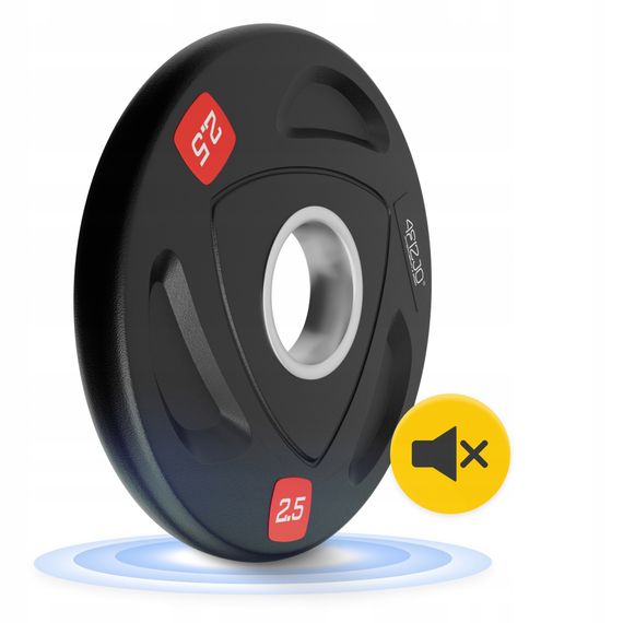 Диск олімпійський 4FIZJO 2 x 2.5 кг 51 мм металевий, прогумований Black (P-5905973401265) | Зображення 6
