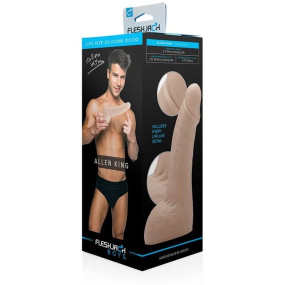 Фалоімітатор з мошонкою реалістичний Fleshjack Boys ALLEN KING DILDO, тілесний, 18 см х 4,5 см Sex Aura | Зображення 9