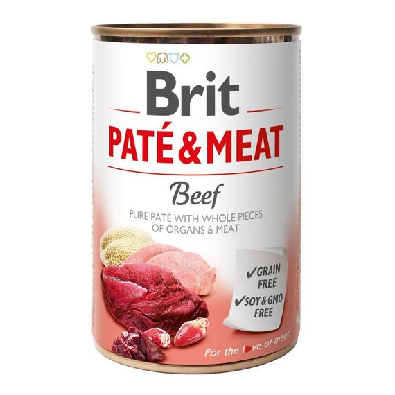 Корм Brit Pate & Meat Dog Beef влажный с говядиной для взрослых собак 400 гр