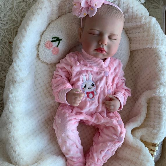 Силиконовая Коллекционная Новорождённая Кукла Реборн Младенец Анатомическая Девочка Пупс Энни ( Виниловая Кукла ) Reborn 50 см | Зображення 4