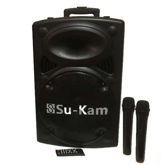 Портативная колонка Su-Kam BT 100D + 1 беспроводной микрофон (12v/220v)