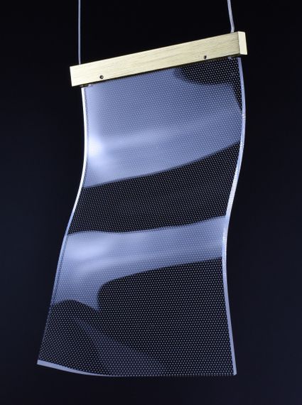 Люстра світлодіодна підвісна LED світильник для квартири на стелю лед 26909 Латунь 35-200х6х24 см. | Зображення 7