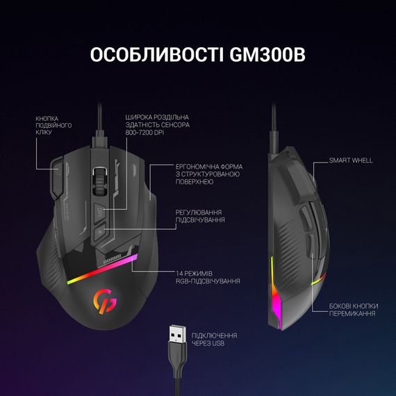 Мишка GamePro GM300B USB Black (GM300B) | Зображення 8