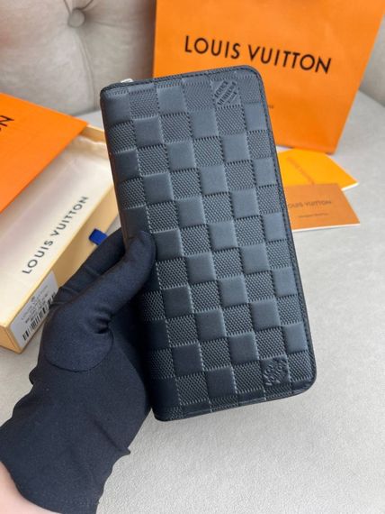 Гаманець чорний Louis Vuitton Brazza Damier Infini (блискавка) k417 | Зображення 2