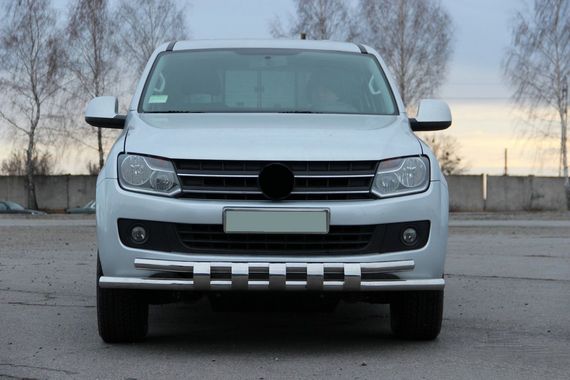 Передній захист F3-08.7 (нерж) для Volkswagen Amarok 2010-2022 рр | Зображення 1