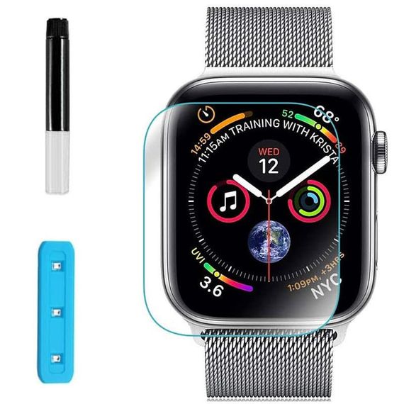 Захисне 3D скло Nano Optics з УФ лампою для Apple Watch Series 7/8 41 mm