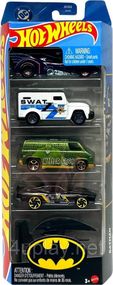 Набор из 5-ти машинок Хот Вилс Бэтмен Оригинал Hot Wheels Batman Бэтмобиль, Бэтсамолет