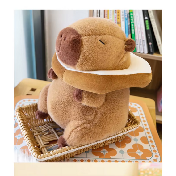 Плюшева іграшка Капібара-Тост 30 см, антистрес подарунок capybara, Капібара з хлібом, хліб знімається | Зображення 9
