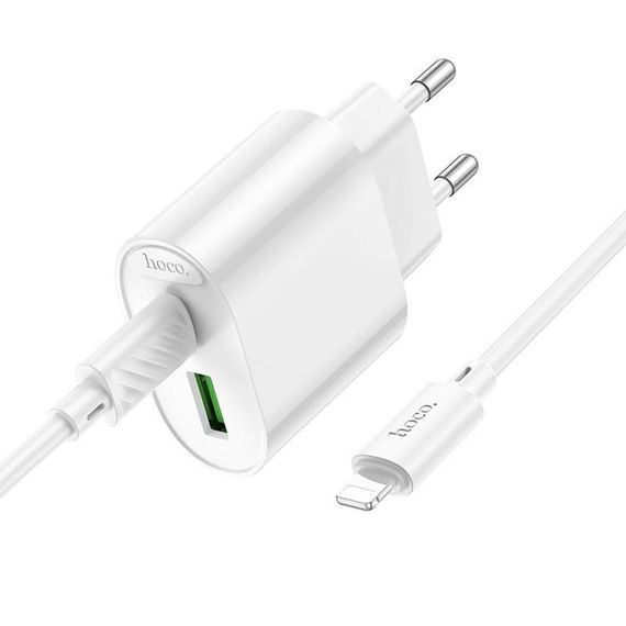 МЗП Hoco C109A Fighter PD20W (1USB-C) + кабель Type-C to Lightning White | Зображення 2