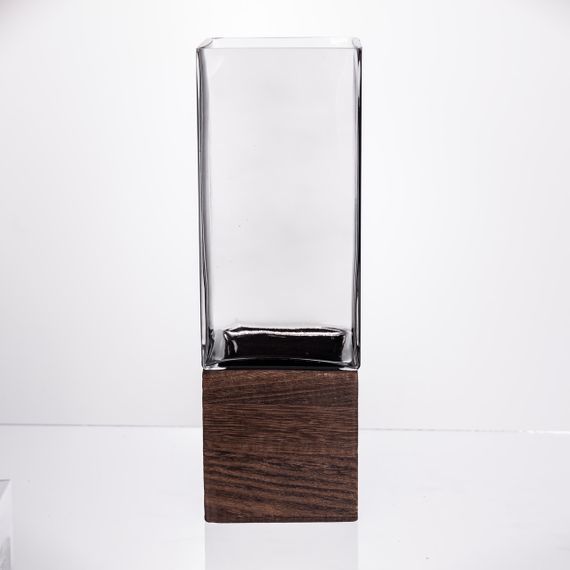 Ваза для цветов квадратная стеклянная 10×10×30 (см) декоративна HP-19-160-4 | Зображення 1