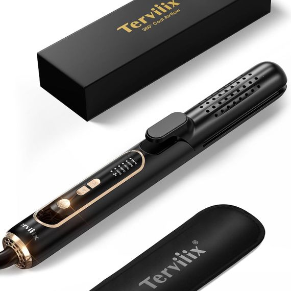 Стайлер Terviiix Airflow 360° для укладки волосся, випрямляч та плойка, з охолодженням, керамічним покриттям, чорний