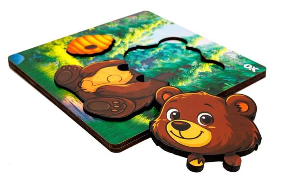 Сортер А6 "Лісовий ведмедик" Puz-88754 дерев'яний PuzzleOk | Зображення 1