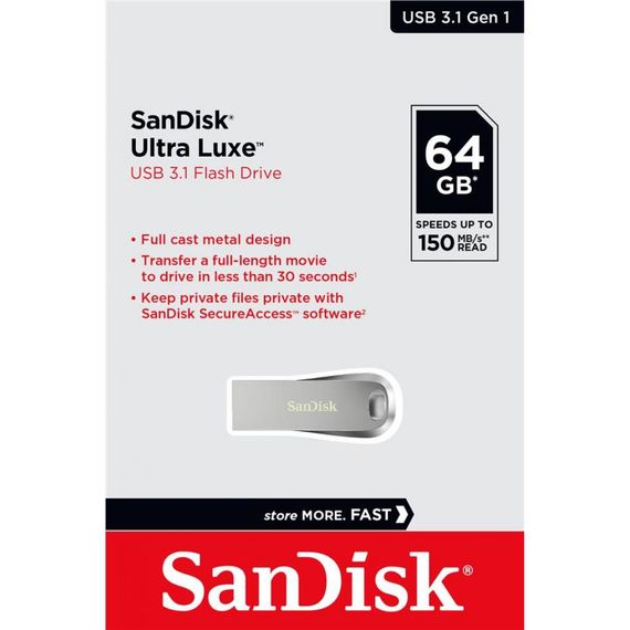 USB флеш накопичувач SanDisk 64GB Ultra Luxe USB 3.1 (SDCZ74-064G-G46) | Зображення 4