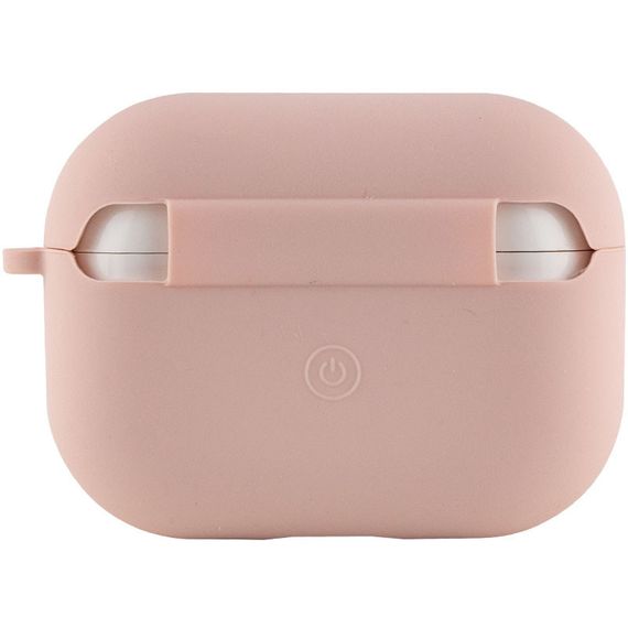 Силиконовый футляр с микрофиброй для наушников Airpods Pro Розовый / Pink Sand | Зображення 2