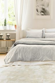Постельное белье Saheser Stonewashed Ranforce 200 х 220 см Nives Antrasit
