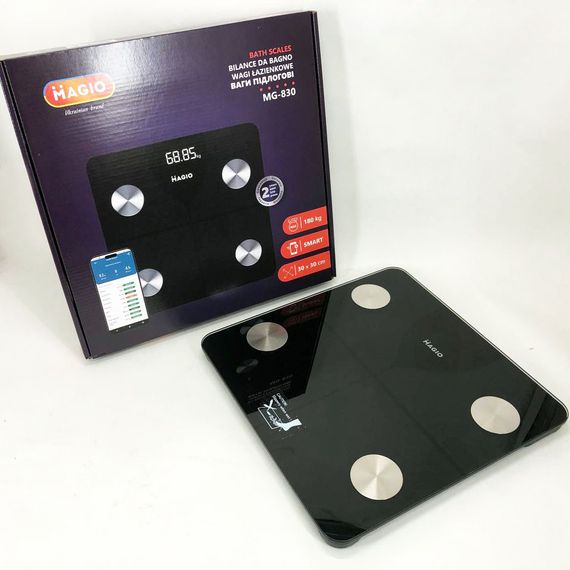 Напольные весы wi-fi и bluetooth MAGIO MG-830 180кг, Напольные электронные умные фитнес весы OA-87 | Зображення 1