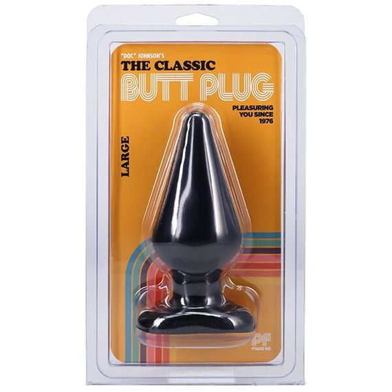 Анальна пробка Doc Johnson Smooth Classic Large - Black, макс. діаметр 5,7 см | Зображення 1