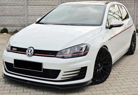 Передний сплиттер DPT V-2 (для GTI, 2012-2017, черный глянец) для Volkswagen Golf 7/E-Golf | Зображення 1