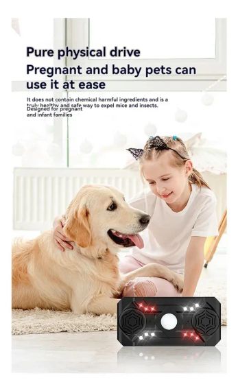 Ультразвуковий репелент від комах Siurn з двома динаміками, USB-живлення, 3 режими, чорний | Зображення 2
