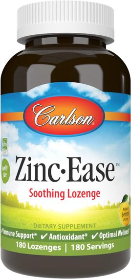 Цинк Carlson Labs Zinc Ease Soothing Lozenge 180 Lozenges (Lemon)
