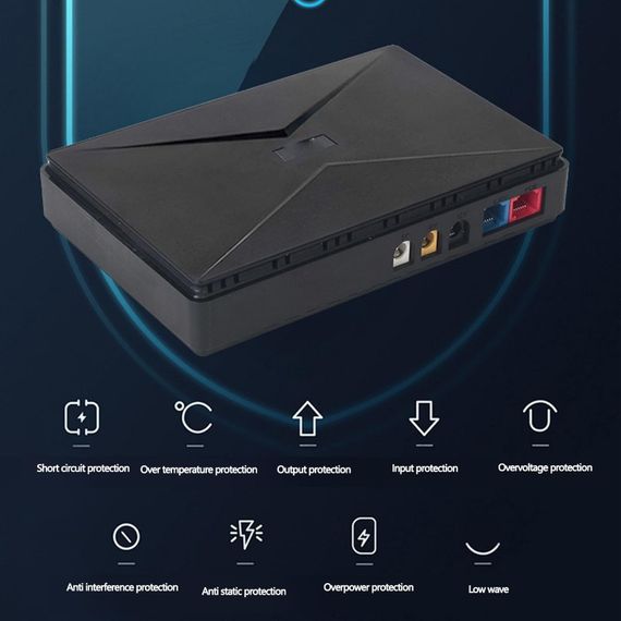 Міні-ДБЖ Andowl Q-UP900X1 – безперебійник 10000 mAh для Wi-Fi роутера, модему, IP-камер та LED-освітлення | Зображення 4