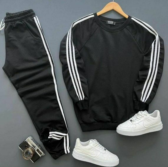 Мужской спортивный костюм тройка с жилетом AL0235 цвет черный, размер 54/56 | Зображення 7