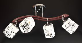 Люстра стельова на 4 лампочки 25305 Хром 31х15х70 см.