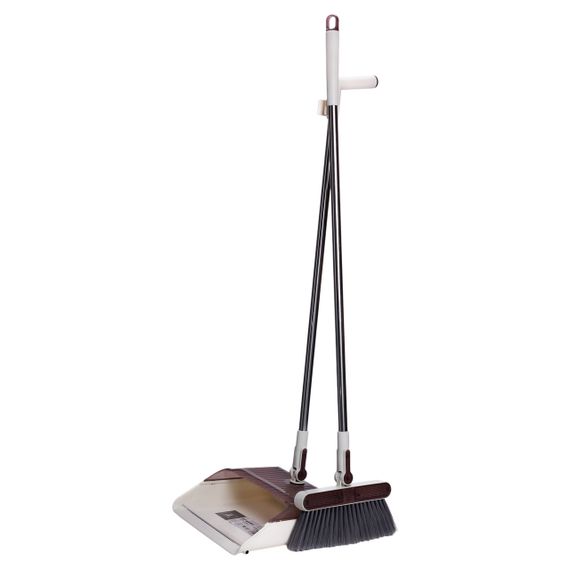 Комплект для прибирання віник (щітка) та совок на довгій ручці 26×23×110 (см) набір совок та щітка Коричневий HP-35015-9BR | Зображення 4