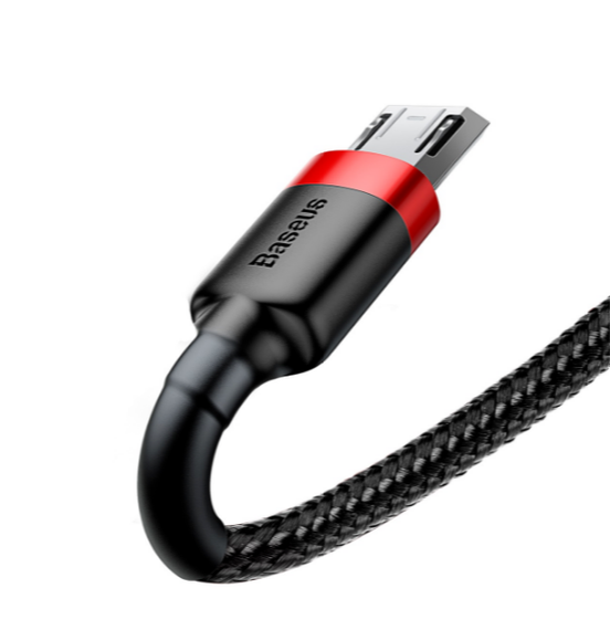 Кабель USB MicroUSB BASEUS CAMKLF-B91 Cafule 2,4A 1 м червоний/чорний | Зображення 1