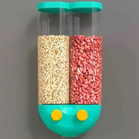 Диспенсер для круп с дозатором на 2 секции, до 2кг / Органайзер для сыпучих продуктов | Зображення 2