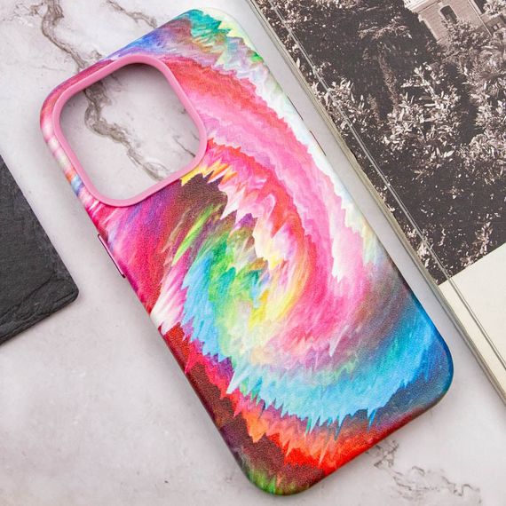 Кожаный чехол Colour Splash для Apple iPhone 14 Pro (6.1") Искусственная кожа, Pink / Blue | Зображення 4
