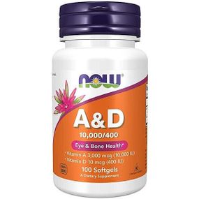 Комплекс Витамин A+D NOW Foods Vitamin A & D 10,000/400 IU 100 Softgels