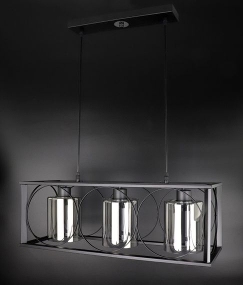 Люстра підвісна LOFT на 3 лампочки 25052 Чорний 35-100х24х63 см.