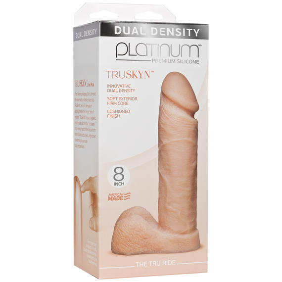 Фаллоимитатор Doc Johnson Platinum TRUSKYN - The Tru Ride 8 Inch, диаметр 4,8см, двухслойный силикон | Зображення 2