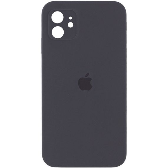 Чехол Silicone Case Square Full Camera Protective (AA) для Apple iPhone 11 (6.1") Сірий/Dark Gray