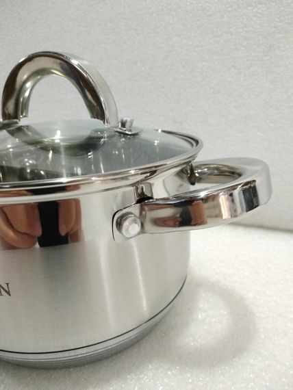 Кастрюля Bohmann BH-1416, 2.1 л, 16 см, из нержавеющей стали с крышкой, для всех типов плит | Зображення 5