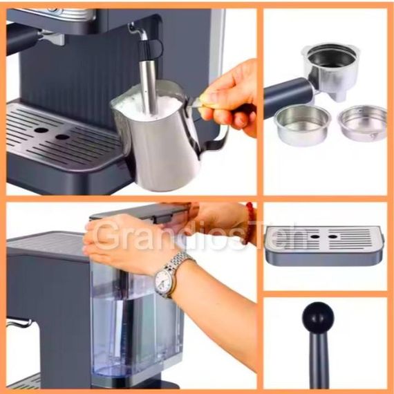 Еспресо-кавоварка з потужністю 1200 Вт і тиском 20 бар Crownberg CB-1570 (46624-Cb 1570_1749) | Зображення 4