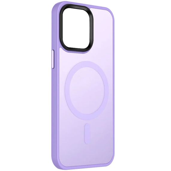 TPU+PC чохол Metal Buttons with MagSafe Colorful для Apple iPhone 13 (6.1") Бузковий / Light Purple