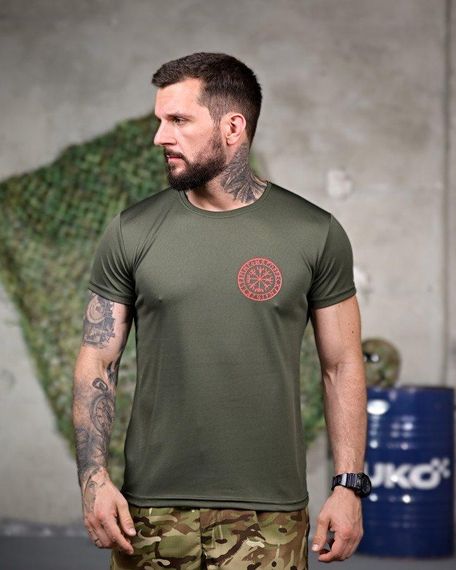 Тактична потоотводна футболка Смерть зачекає oliva РП7341 | Зображення 1