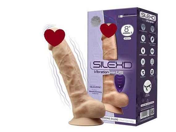 Фалоімітатор з вібрацією SilexD Vetus Vibro Flesh (MODEL 1 size 8in) + LRS, двошаровий, діам. 4,2 см Sex Aura