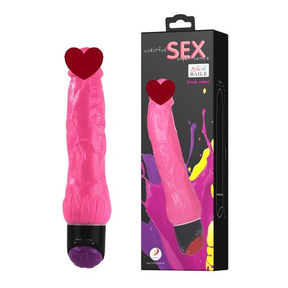 Вібратор - Colorful Sex Experience Pink, 25 см Sex Aura