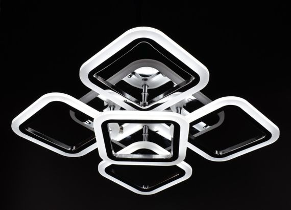 Люстра світлодіодна стельова LED світильник для квартири на стелю лед з пультом 26097 Хром 11х41х55 см. | Зображення 1