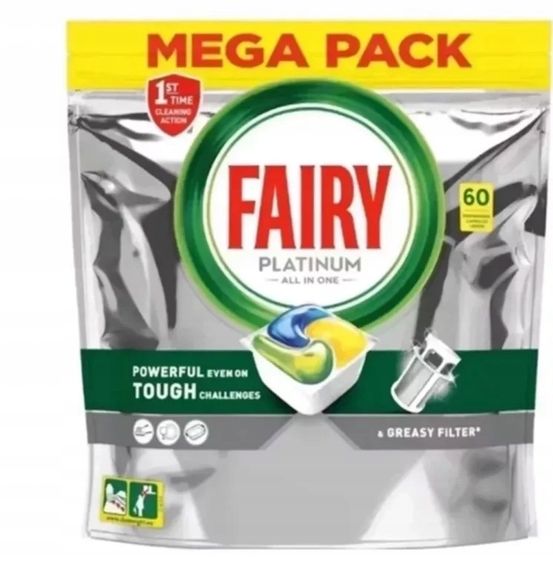 Капсулы для посудомоечных машин Fairy All in One Platinum Plus (60 шт) Лимон