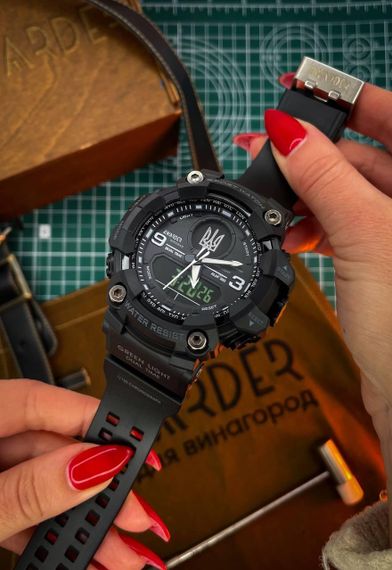 Чоловічий годинник Awarder 001 Тризуб срібло Black 1202-0114 | Зображення 2