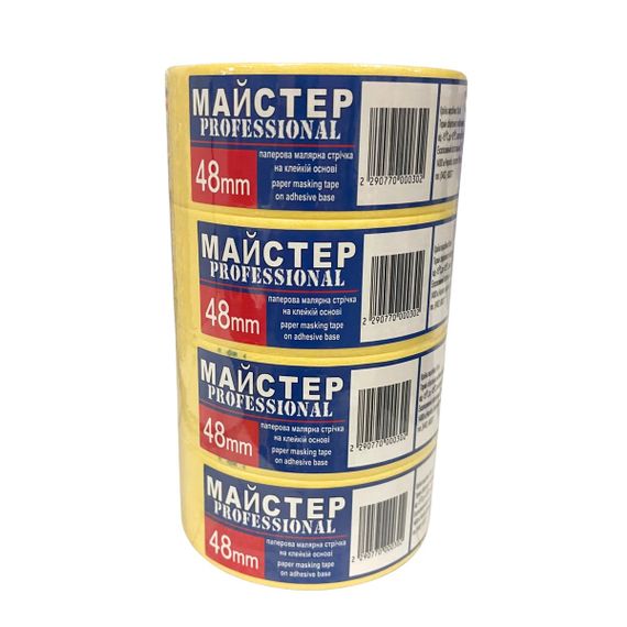 Малярна стрічка&quot;Майстер&quot;48мм жов.(4сп.24 шт/ящ)Pro | Зображення 1