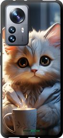 Чохол на Xiaomi 12 Pro Білий кіт "5646b-2560-2448"