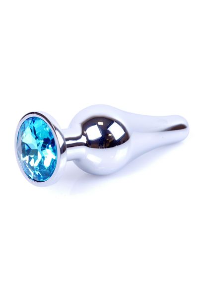 Анальна пробка - Jewellery Silver Long Plug Light Blue | Зображення 1