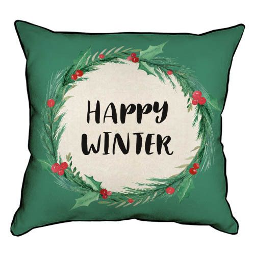 Подушка з мішковини Happy winter 45x45 см (45PHB_23NY008)