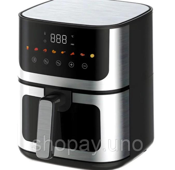 Аэрогриль Rainberg RB 2268 4200W аэрофритюрница безмасляная для приготовления без масла с регулировкой температуры 8 л | Зображення 5