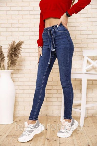 Прекрасные женские джинсы однотонные сезон демисезон цвет темно-синий размер 25 FG_00120 | Зображення 2